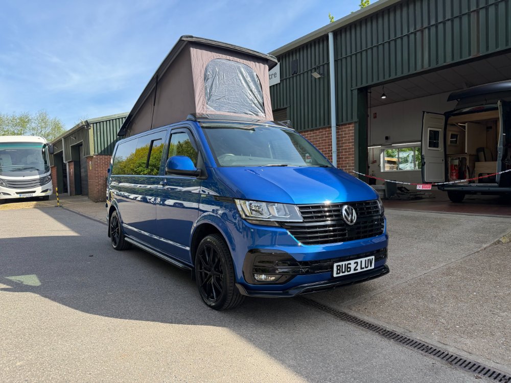 Blue Volkswagen Transporter LWB Camper Conversion